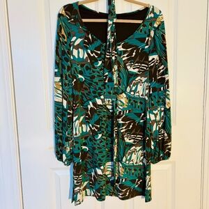 LAUNDRY Dress Size 4, Green, Brown, Cream